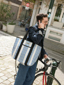 Grote gestreepte shopper