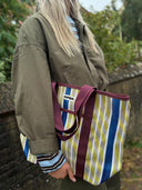 Grote gestreepte shopper