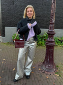 Zilveren metallic broek cristalle