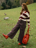 Bruine wide-leg jeans jean sauge