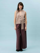 Bruine wide-leg jeans jean sauge