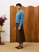 Blauw gebreide knit myosotis