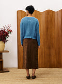 Blauw gebreide knit myosotis