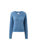 Blauw gebreide knit myosotis