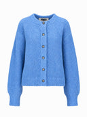 Lavendelblauw bouclé vest syros
