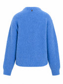 Lavendelblauw bouclé vest syros