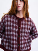 Bordeaux geruit vest aomori