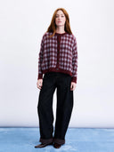 Bordeaux geruit vest aomori