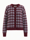 Bordeaux geruit vest aomori