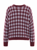 Bordeaux geruit vest aomori