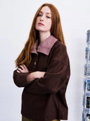 Bruine sweater met alpaca mogami