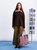 Bruine sweater met alpaca mogami
