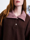 Bruine sweater met alpaca mogami