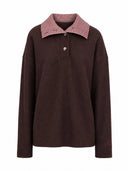 Bruine sweater met alpaca mogami