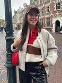 Bruin gestreepte sweater cochique