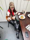 Bruin gestreepte sweater cochique