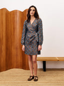 Bruine wikkeljurk robe salem