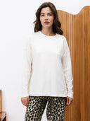 Creme longsleve monstera