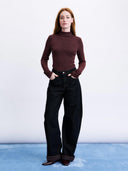 Donkerblauwe wide leg jeans bandai