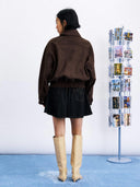 Donkerbruine suede bomberjacket foxton
