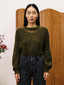 Donkergroene knit pivoine