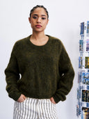 Groene wolmix trui brooks