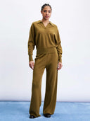 Groene gebreide broek saxon