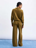 Groene gebreide broek saxon