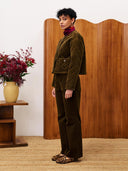 Groen velvet jacket crocus