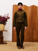 Groen velvet jacket crocus