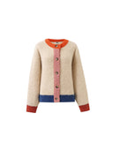 Lichtbeige cardigan cyclamen