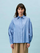 Lichtblauw gestreepte blouse libellule