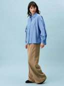 Lichtblauw gestreepte blouse libellule