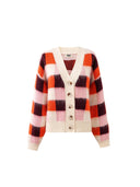 Multi geruite cardigan viola