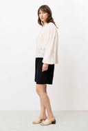 creme blouse met bloemenprint nohren