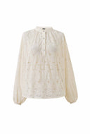 creme blouse met bloemenprint nohren