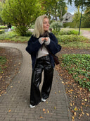 Zwarte vinyl broek siamois pants