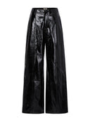 Zwarte vinyl broek siamois pants