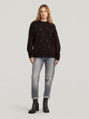 Donkerbruine knit heritage hardware loose