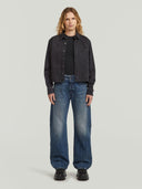 Donkergrijze boxy relaxed pocket shirt