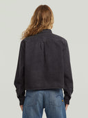 Donkergrijze boxy relaxed pocket shirt