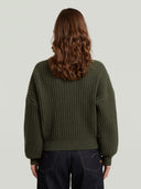 Donkergroene loose cardigan knit