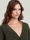 Donkergroene loose cardigan knit