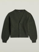 Donkergroene loose cardigan knit