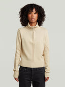 Lichtbeige trui milano half zip knit