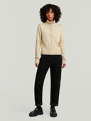 Lichtbeige trui milano half zip knit