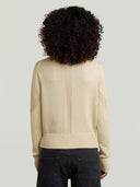 Lichtbeige trui milano half zip knit