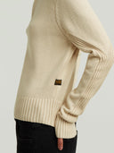 Lichtbeige trui milano half zip knit