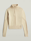 Lichtbeige trui milano half zip knit
