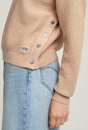 Beige overdyed structure knit